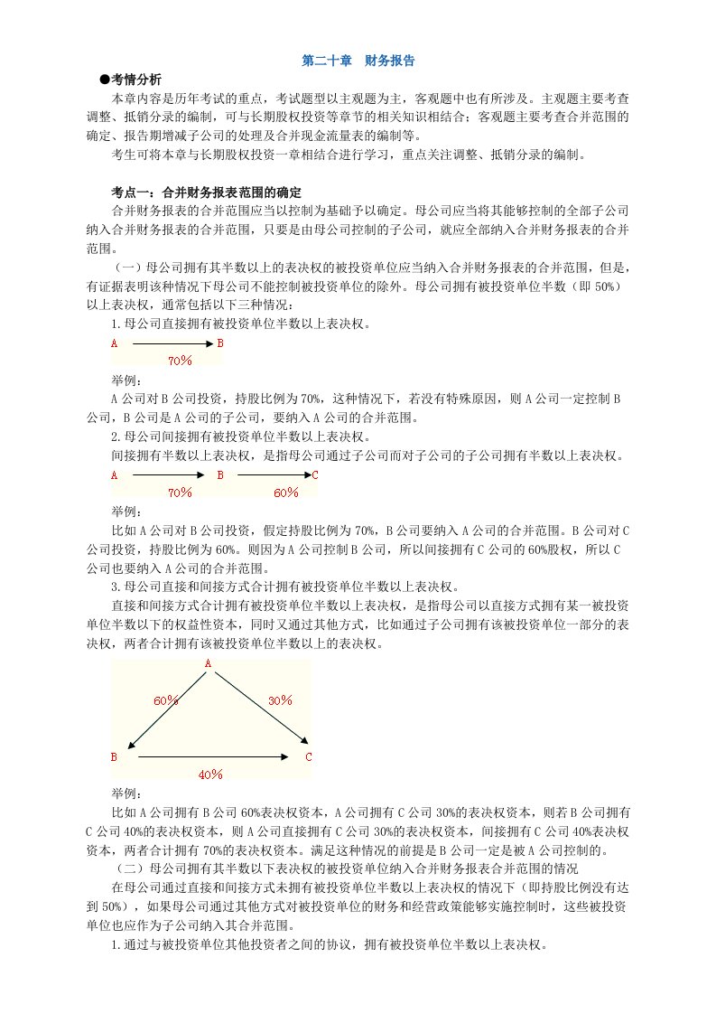 中级会计实务财务报告考点归纳总结