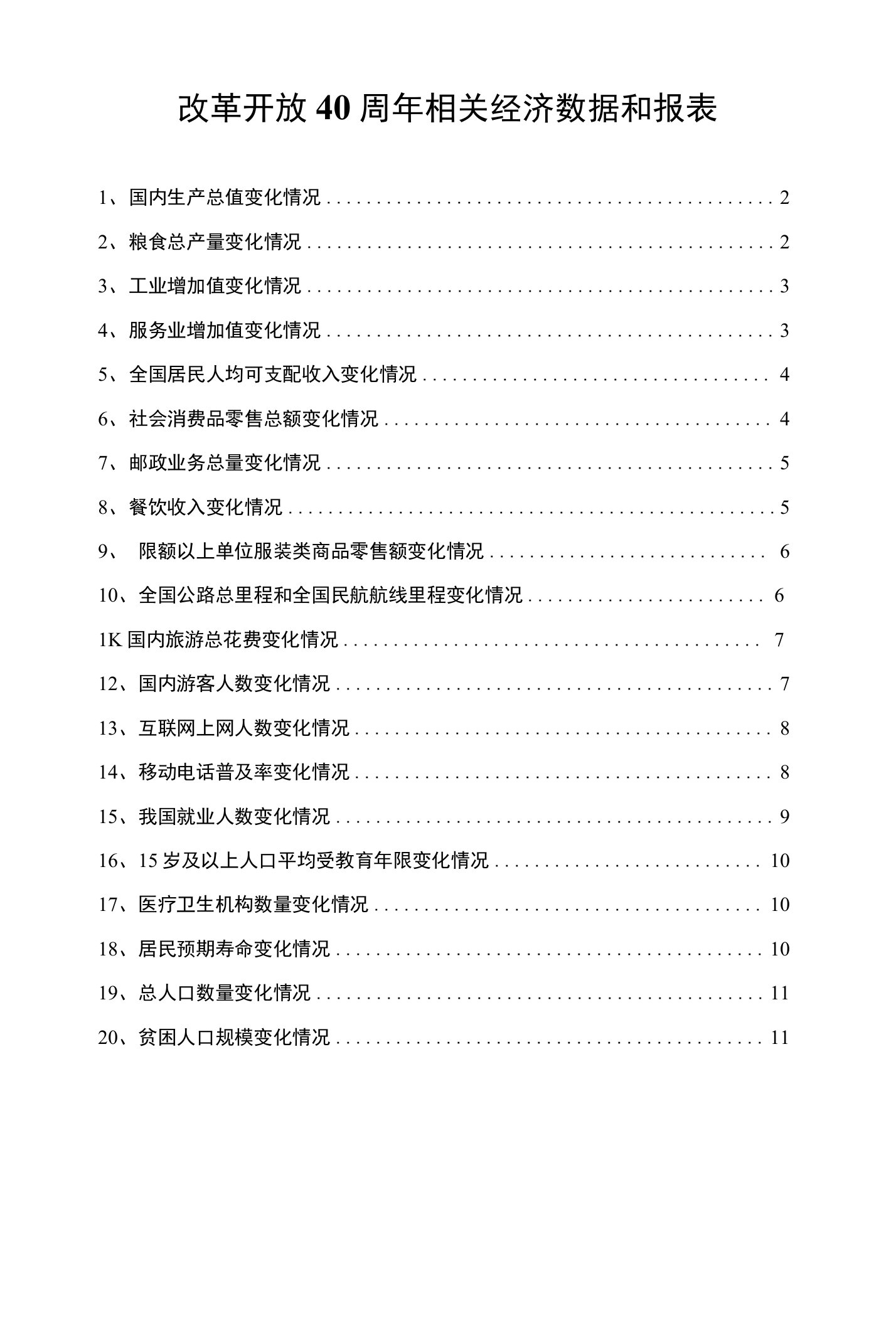 改革开放40周年相关经济数据和图表