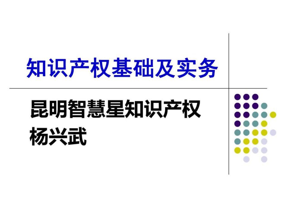 商标基础与实务(昆明智慧星知识产权商标培训专用)