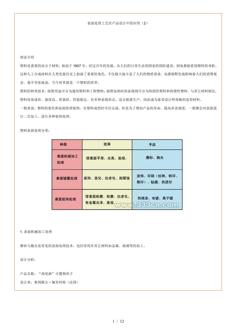 塑料表面处理工艺