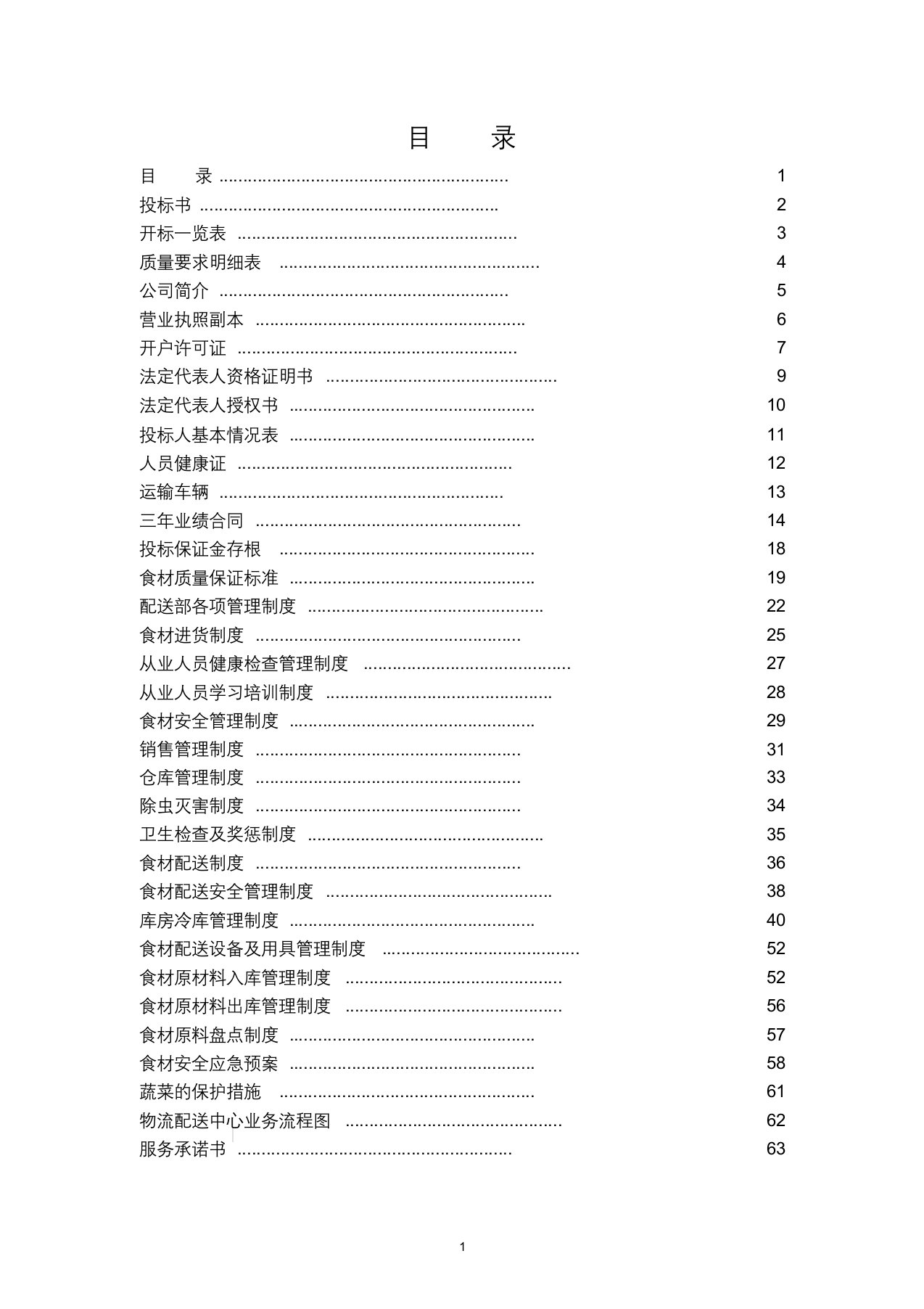 建筑资料-蔬菜水果投标文件