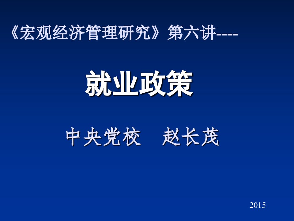 宏观经济管理研究第六讲