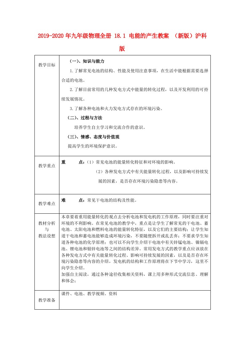 2019-2020年九年级物理全册