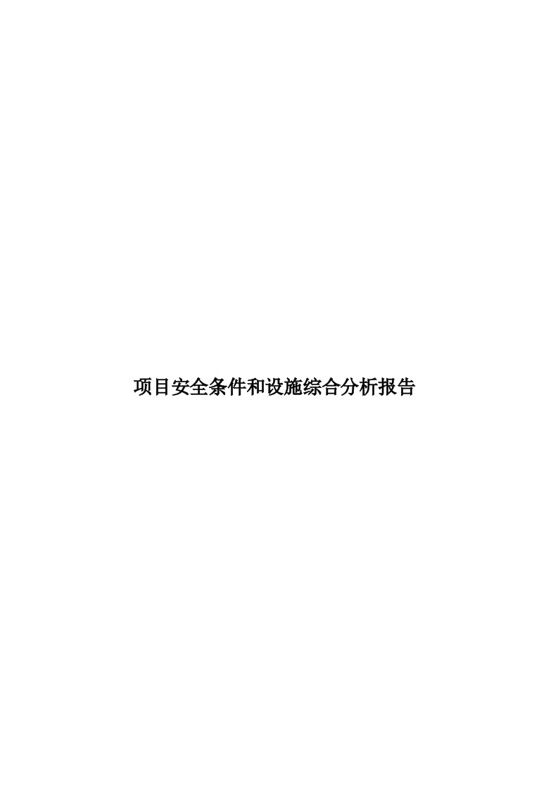 项目安全条件和设施综合分析报告模板