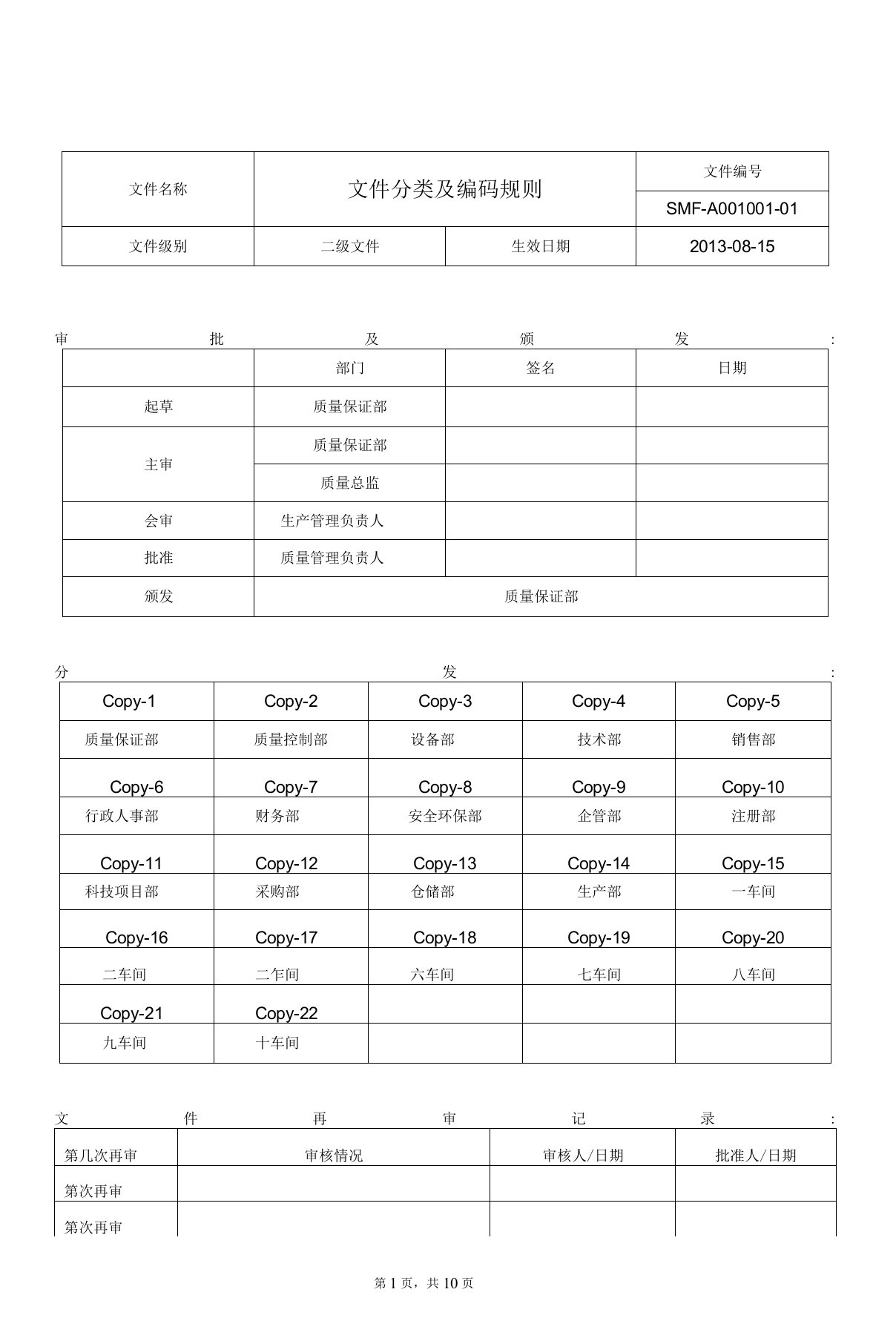 文件分类及编码规则