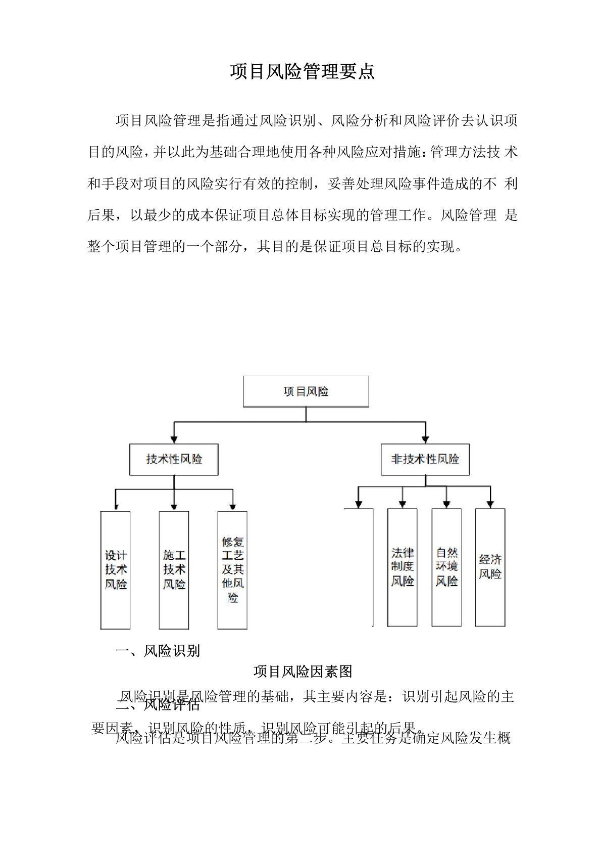 项目风险管理要点