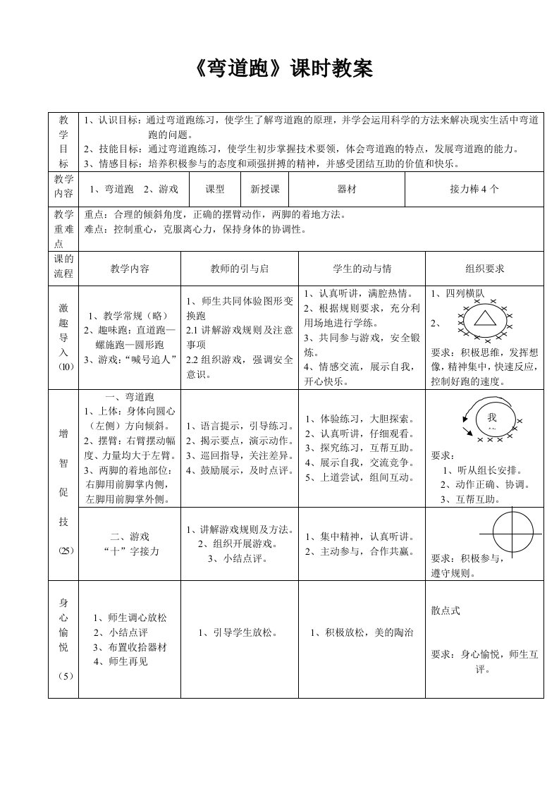 《弯道跑》课时教案