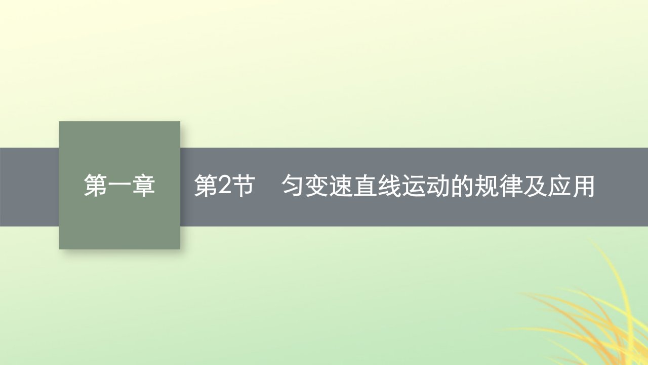 适用于新高考新教材广西专版2024届高考物理一轮总复习第1章运动的描述匀变速直线运动的研究第2节匀变速直线运动的规律及应用课件