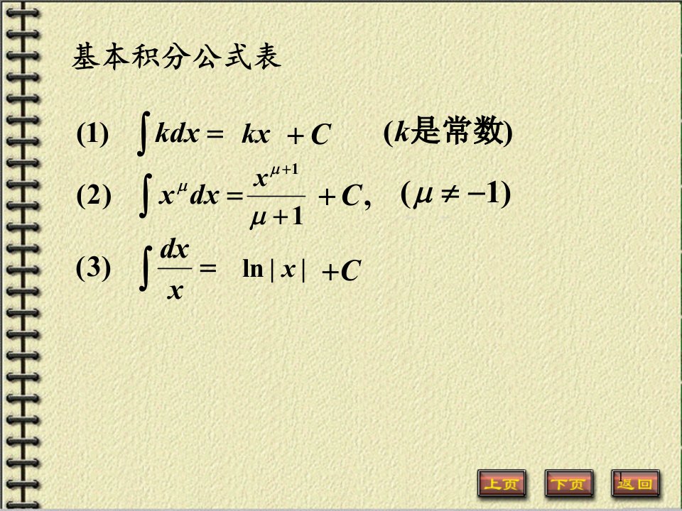 基本积分公式表