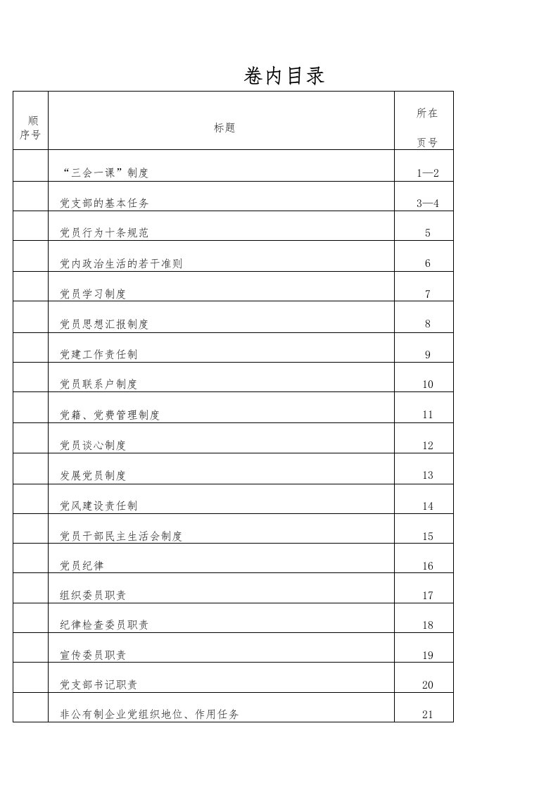 党支部各项制度