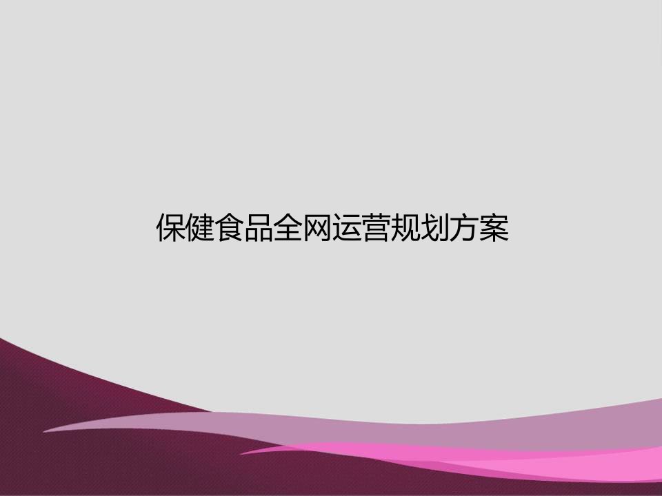 保健食品类全网运营规划方案