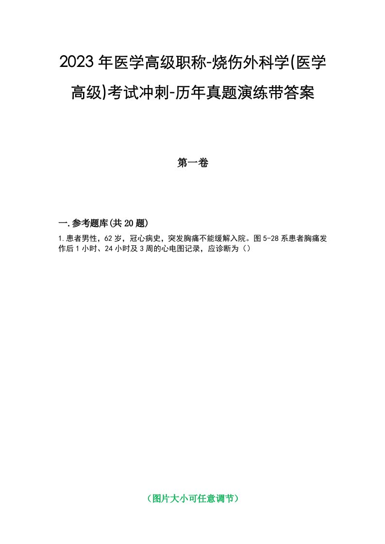 2023年医学高级职称-烧伤外科学(医学高级)考试冲刺-历年真题演练带答案