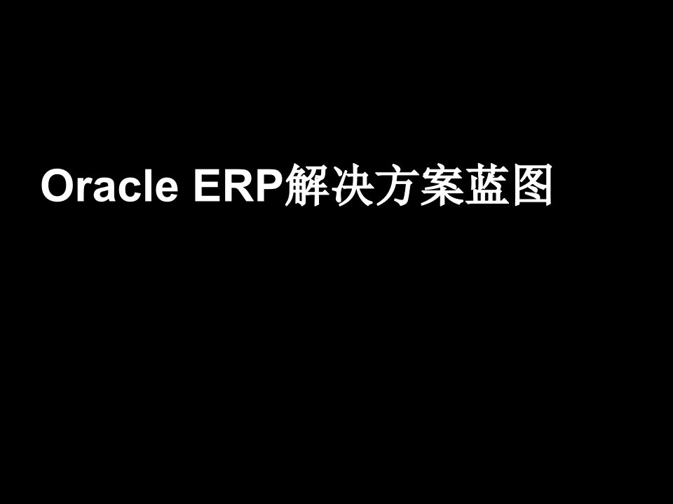 OracleERP解决方案蓝图