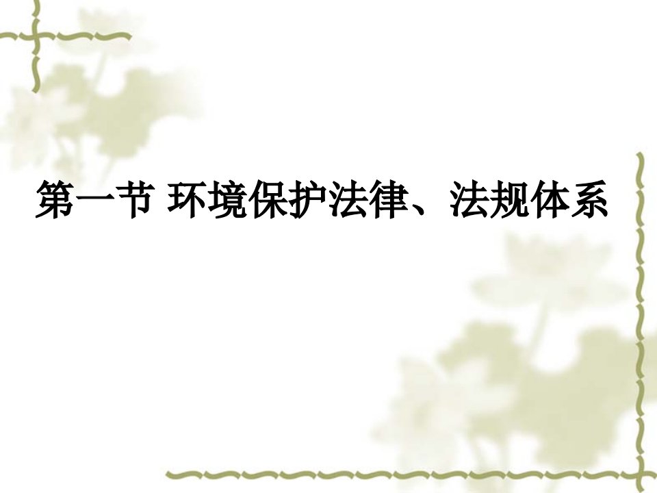 环境法律、法规和环境标准优质课件