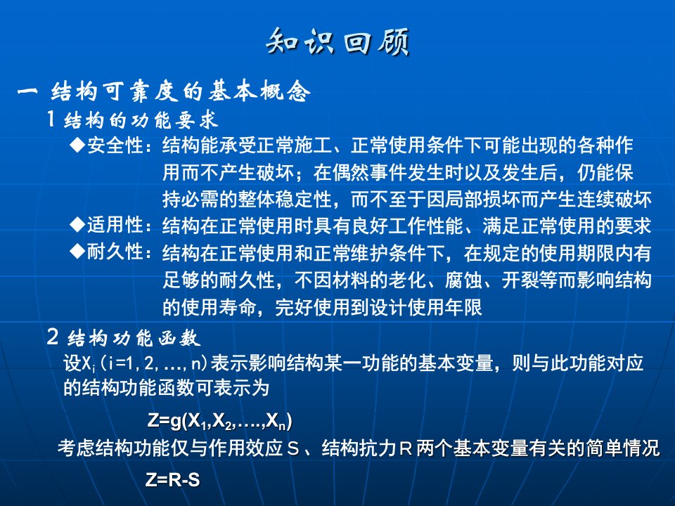 工程结构可靠度计算方法—中心点法和验算点法