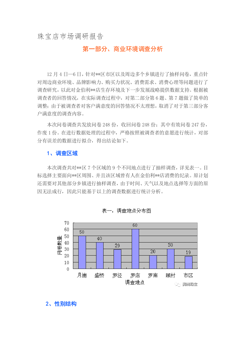 珠宝店市场调研报告文档