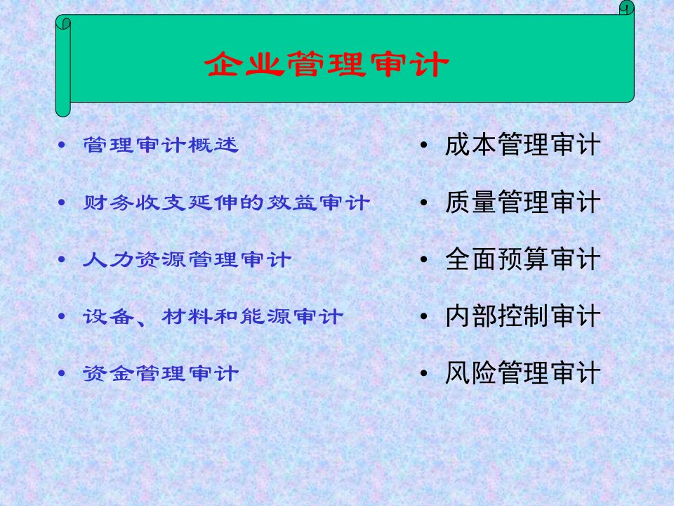 经济效益审计第四讲企业管理审计一