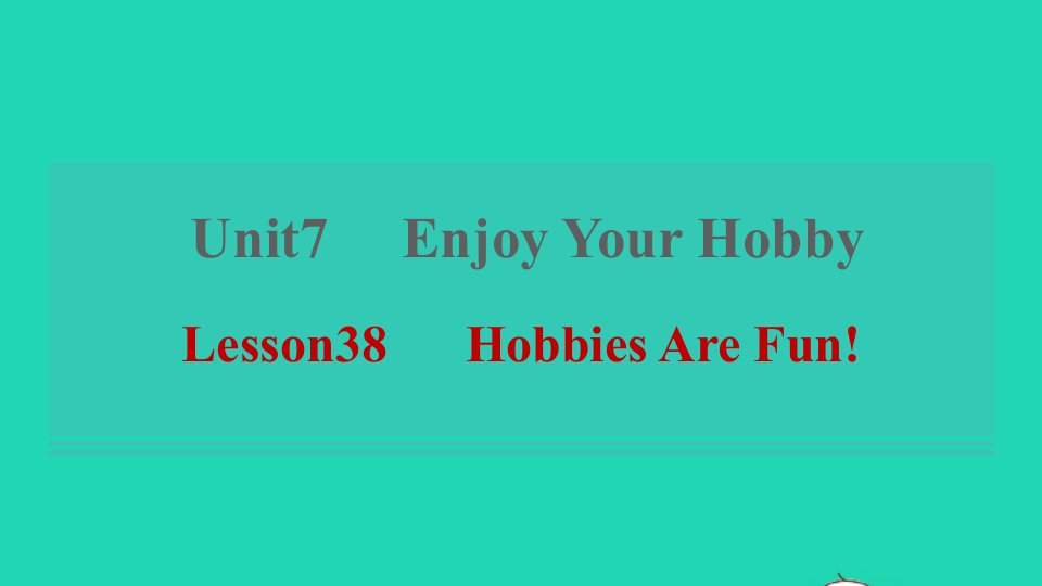 2021年八年级英语上册Unit7EnjoyYourHobbyLesson38HobbiesAreFun习题课件新版冀教版