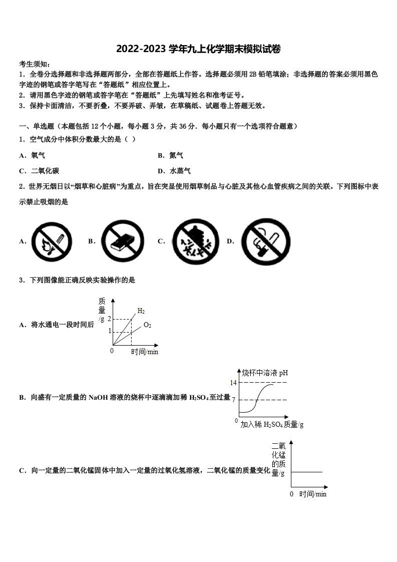 2022年吉林省长春市化学九年级第一学期期末质量检测模拟试题含解析