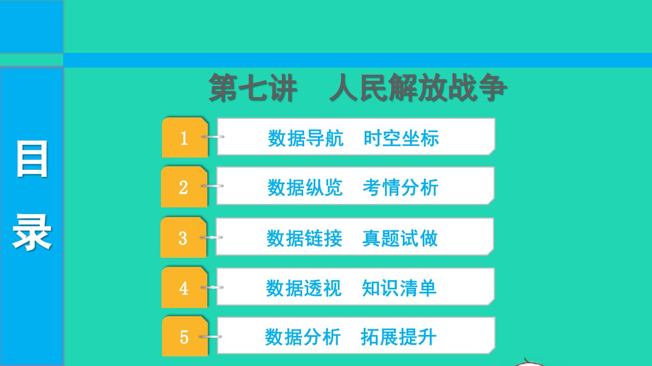 2022中考历史第一部分知识梳理模块一中国近代史1840_1949第七讲人民解放战争课件