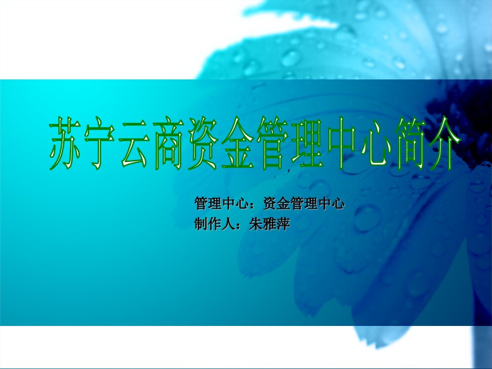 7.23资金管理中心核心职能介朱雅萍