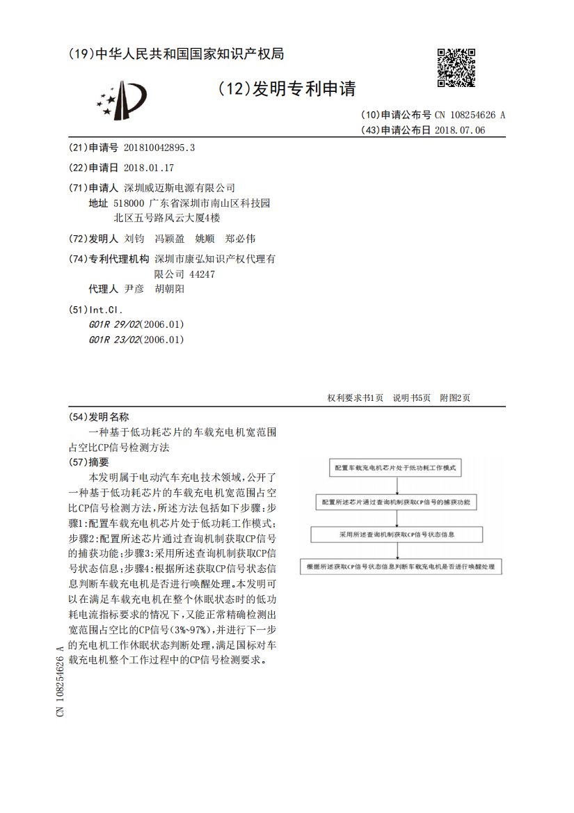 一种基于低功耗芯片的车载充电机宽范围占空比CP信号检测方法