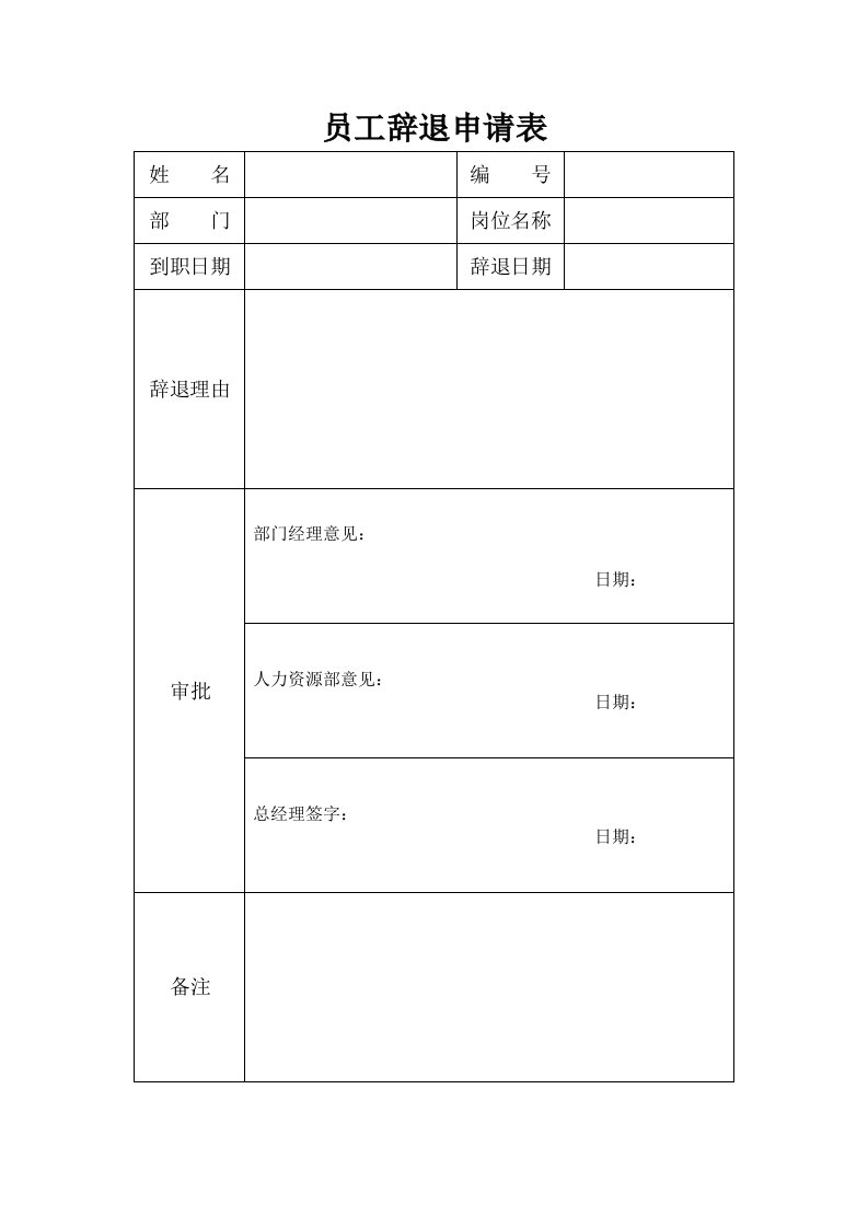 精品文档-解聘员工申请表