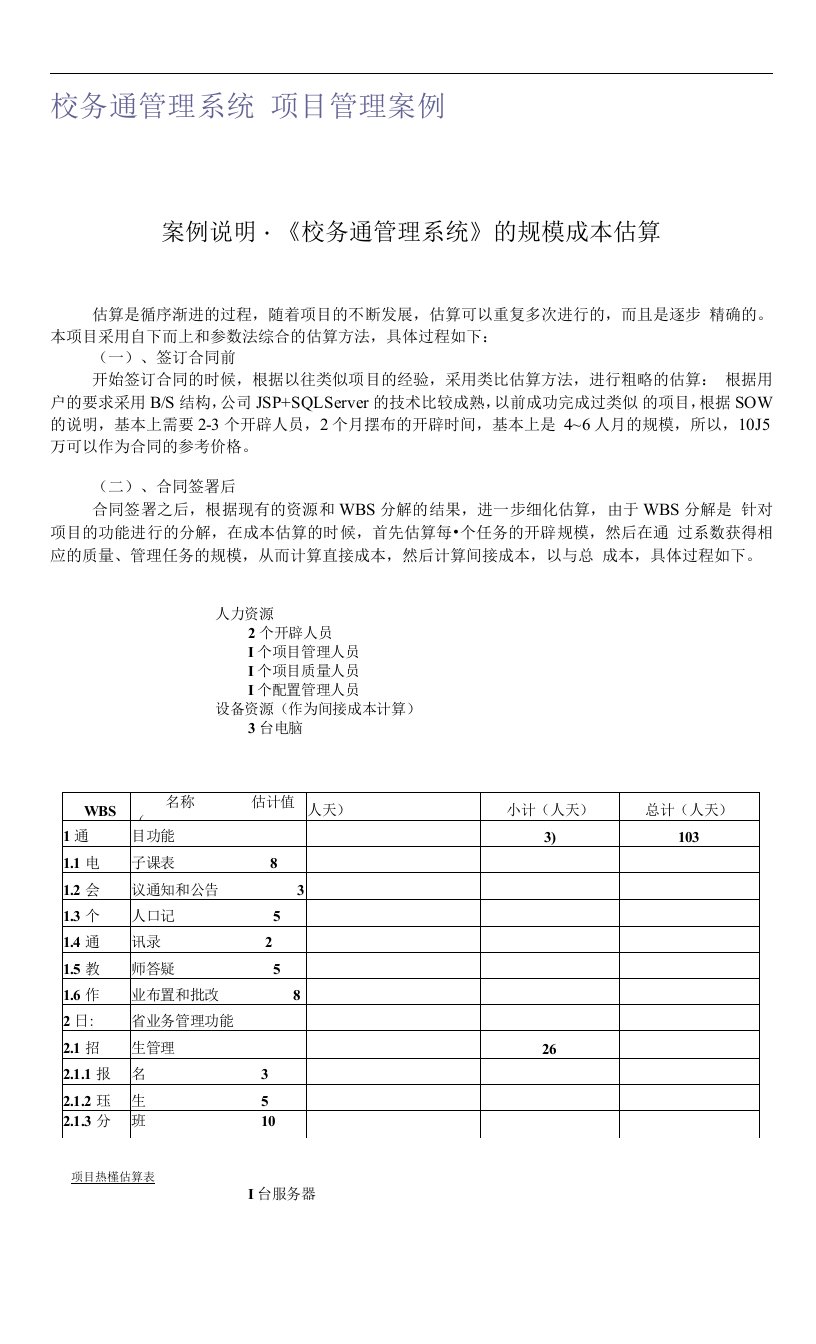 校务通管理系统项目管理案例