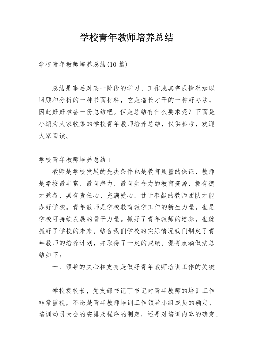 学校青年教师培养总结_2