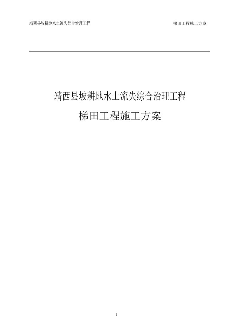 靖西县坡耕地水土流失综合治理工程梯田工程施工方案