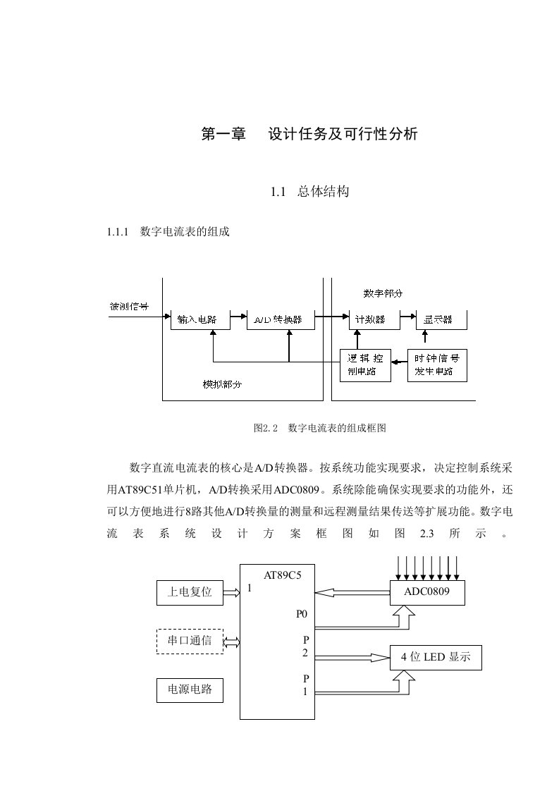 直流数字电流表的设计