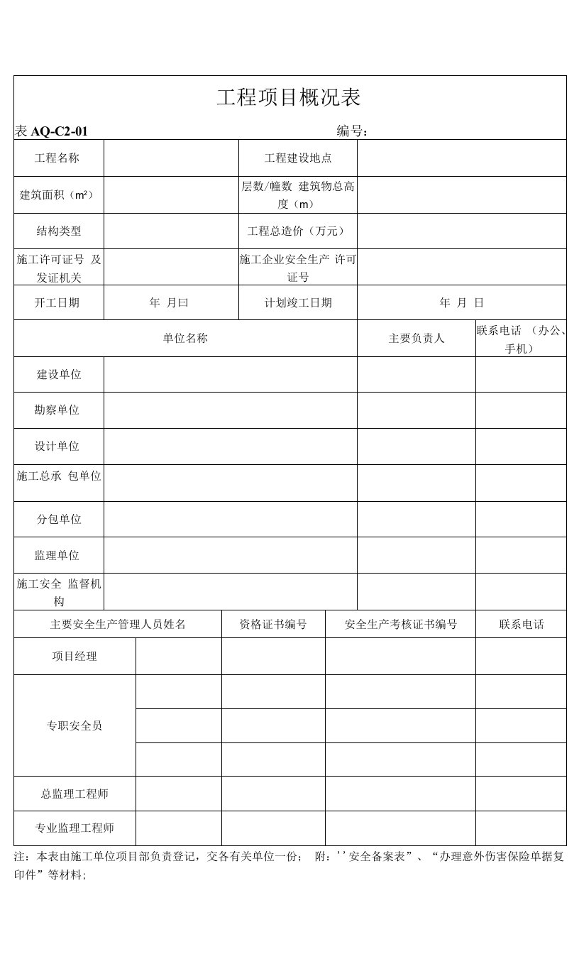 2.1工程项目概况表0001