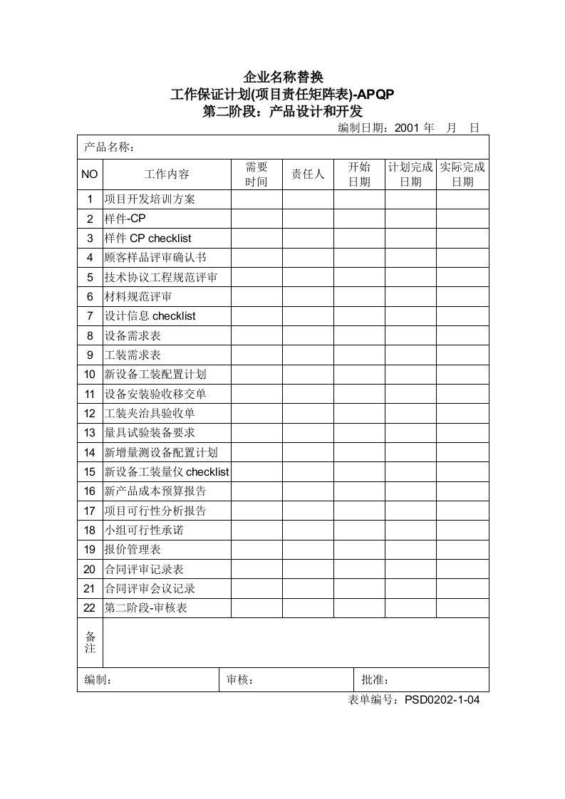 2.01-1工作保证计划(第二阶段)