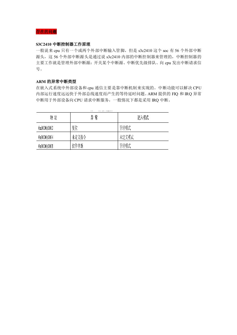 s3c2410中断控制工作原理和编程