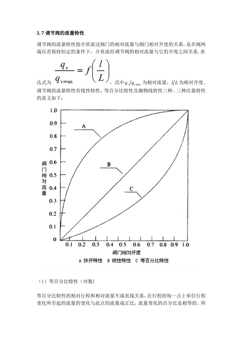 调节阀的流量特性