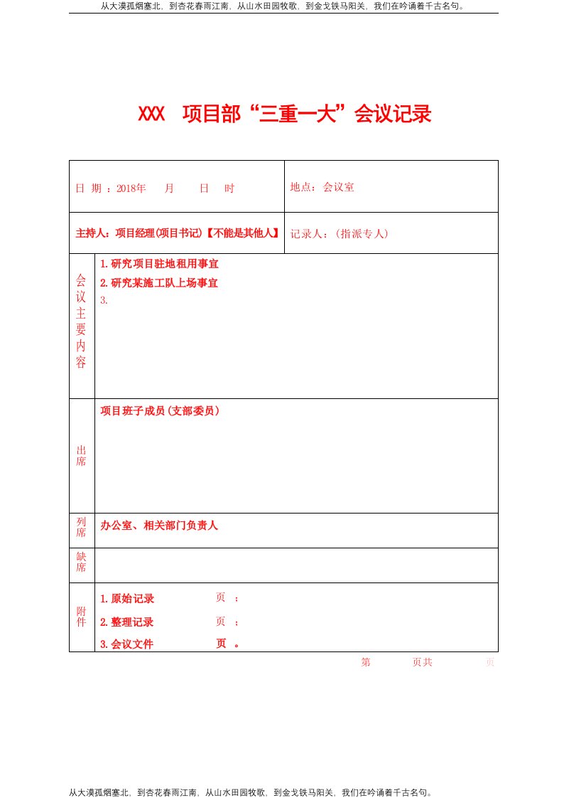 【精品文档】“三重一大”会议记录（整理版）