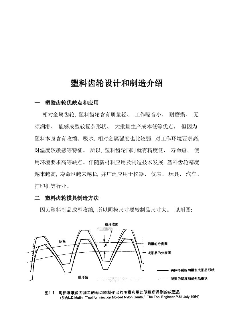 塑料齿轮的设计与制造介绍样本