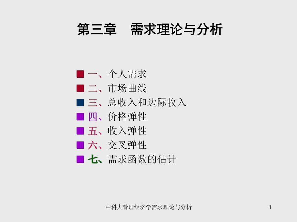 中科大管理经济学需求理论与分析课件