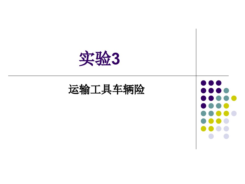 保险实务实验三-运输工具车辆险