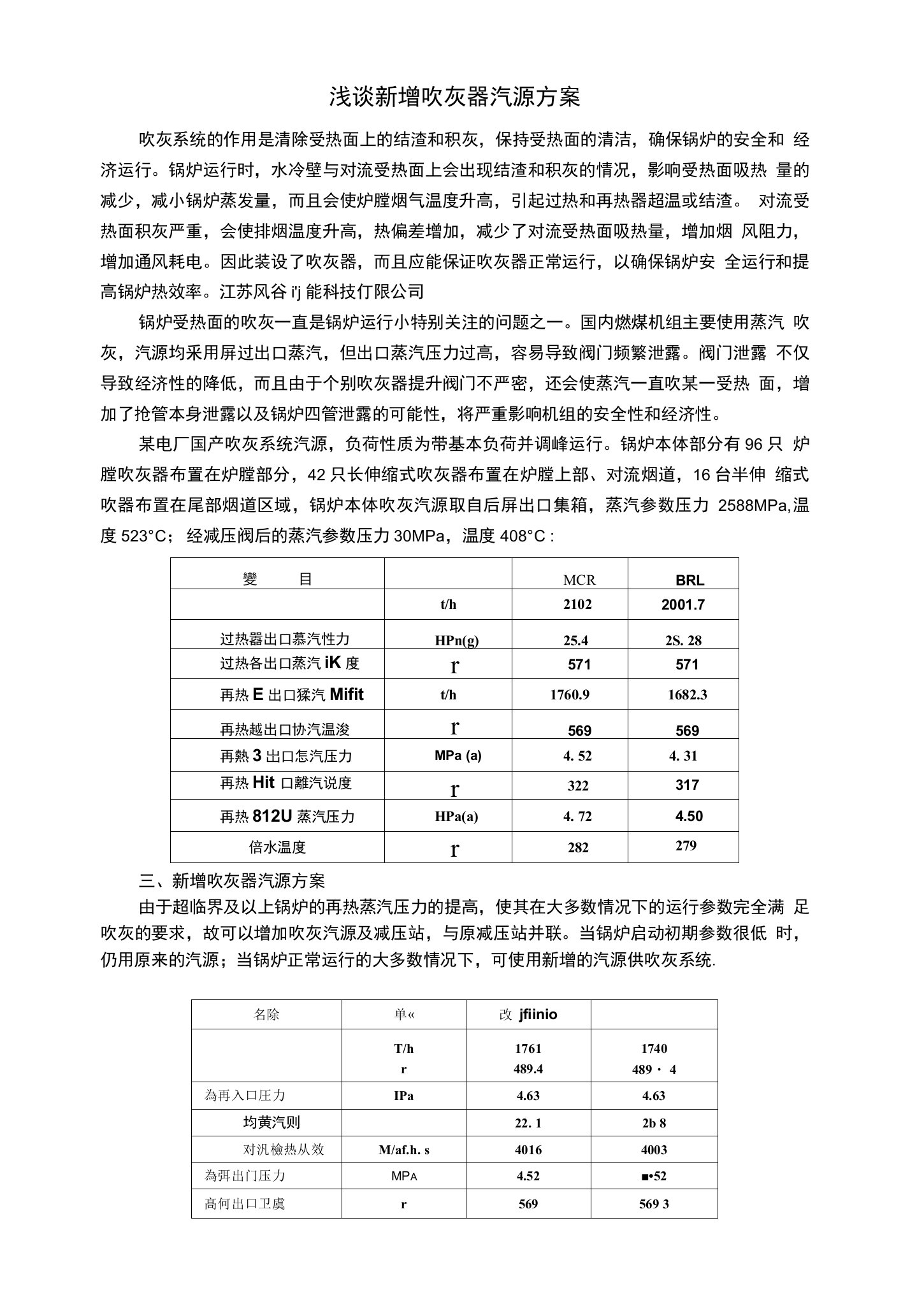 浅谈新增吹灰器汽源方案