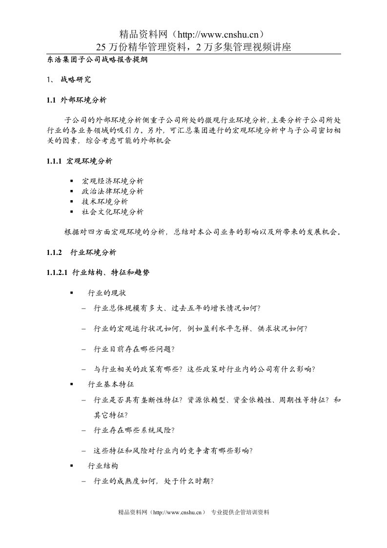 东浩集团战略报告提纲_子公司