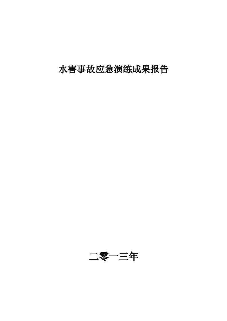 水害事故应急演练成果报告