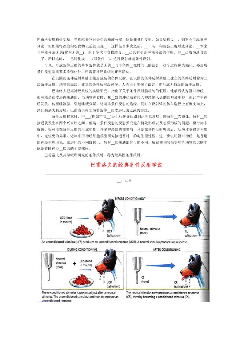 经典性条件反射