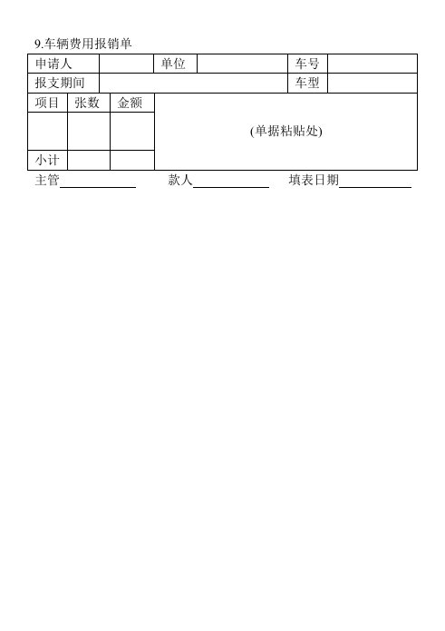 企业管理-09车辆费用报销单