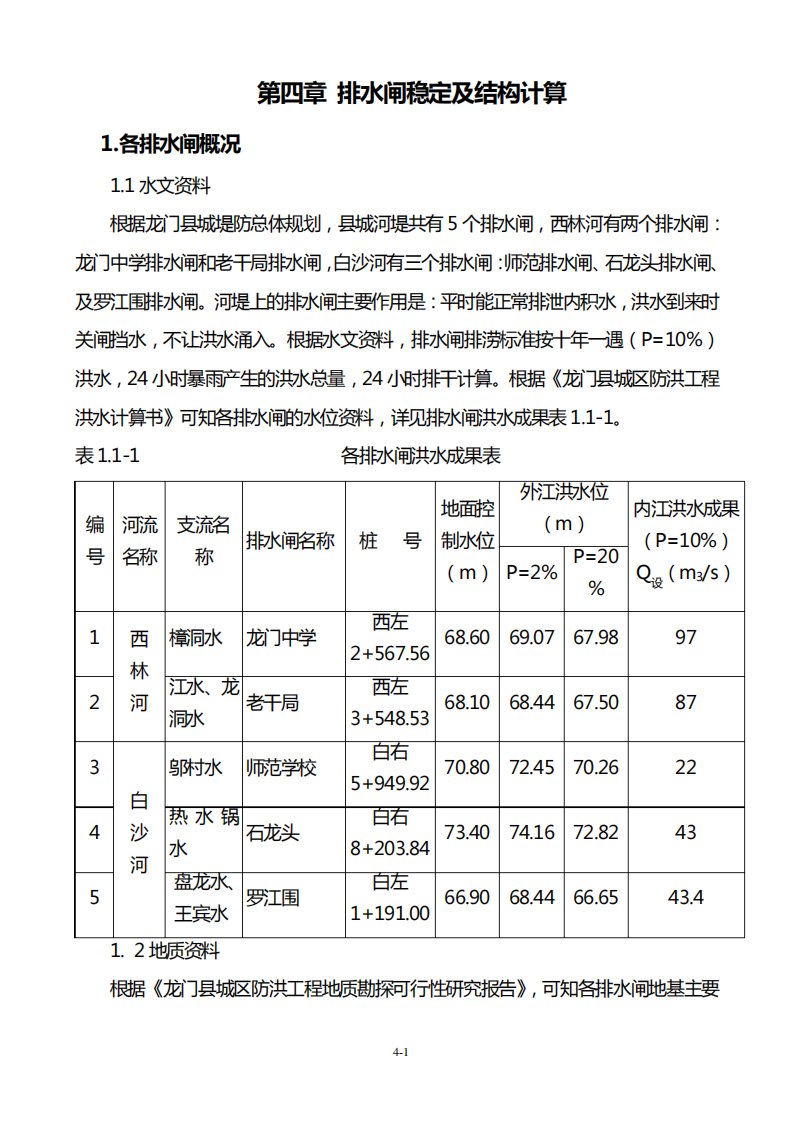 水闸稳定计算书