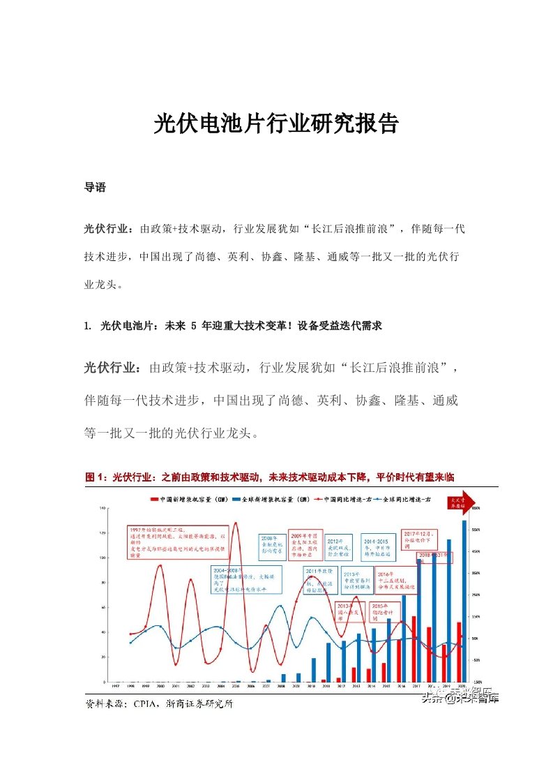 光伏电池片行业研究报告