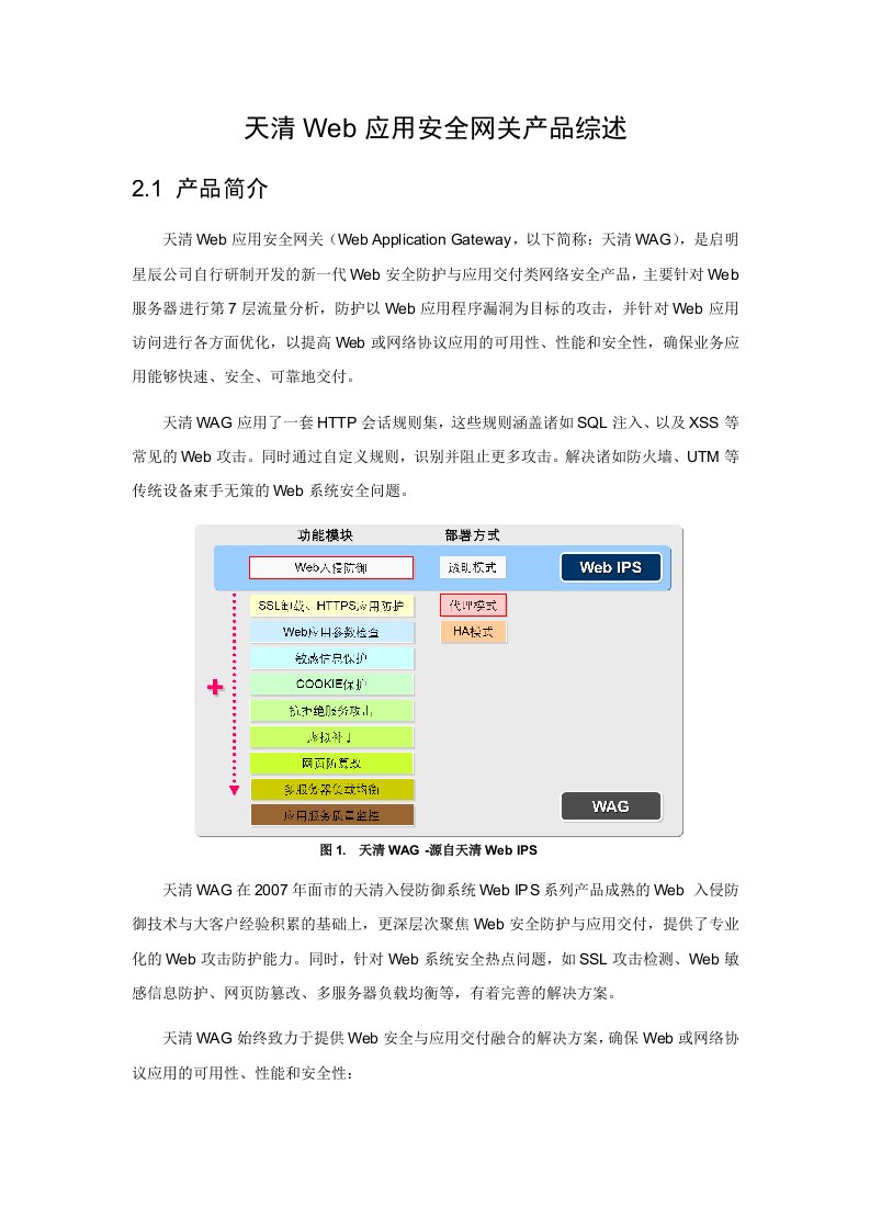 天清Web应用安全网关产品综述