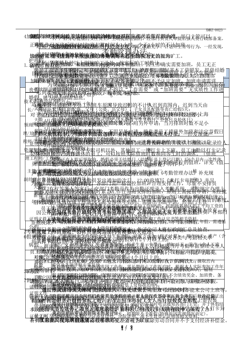 公司考勤制度管理规定