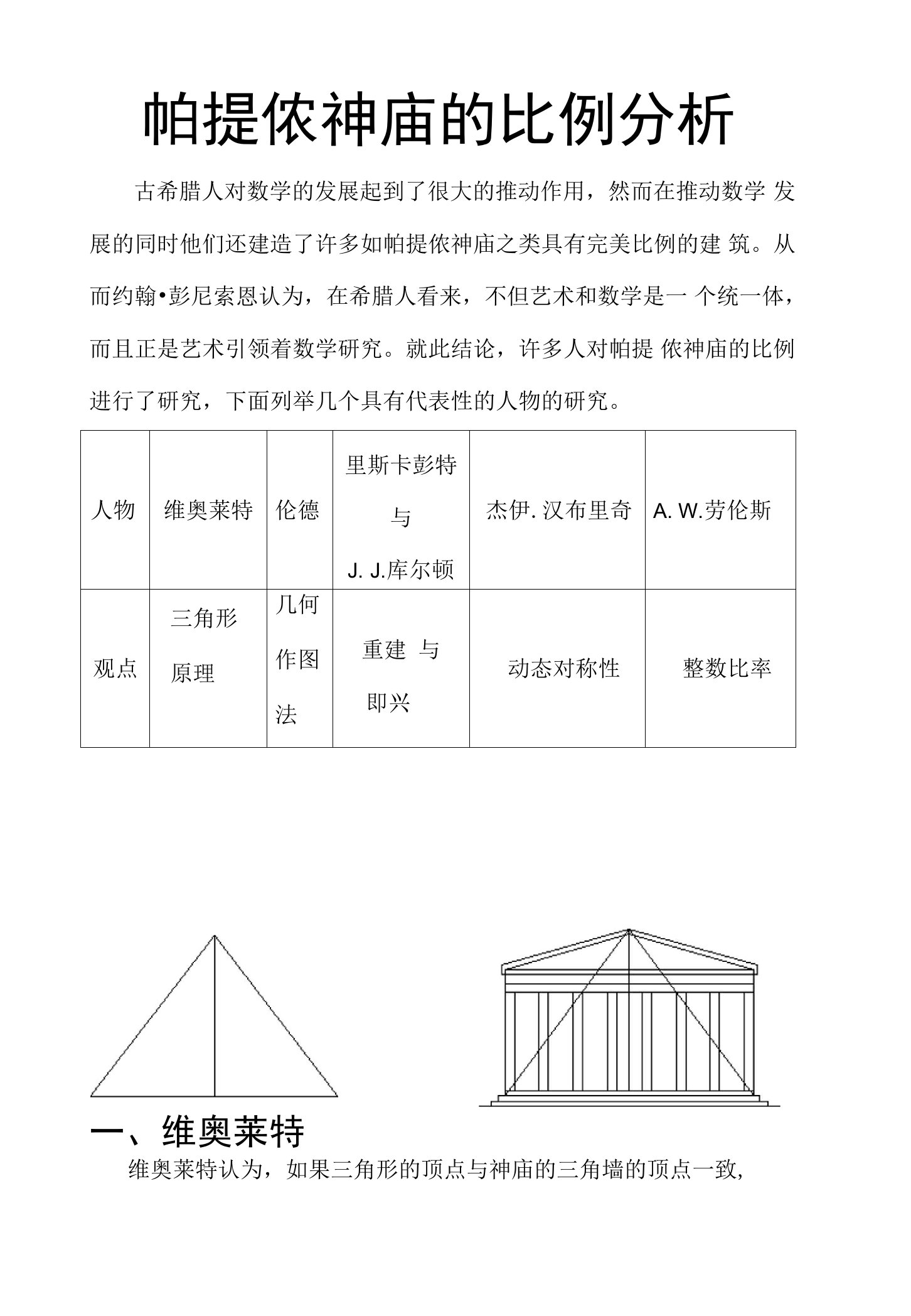 帕提侬神庙的比例分析