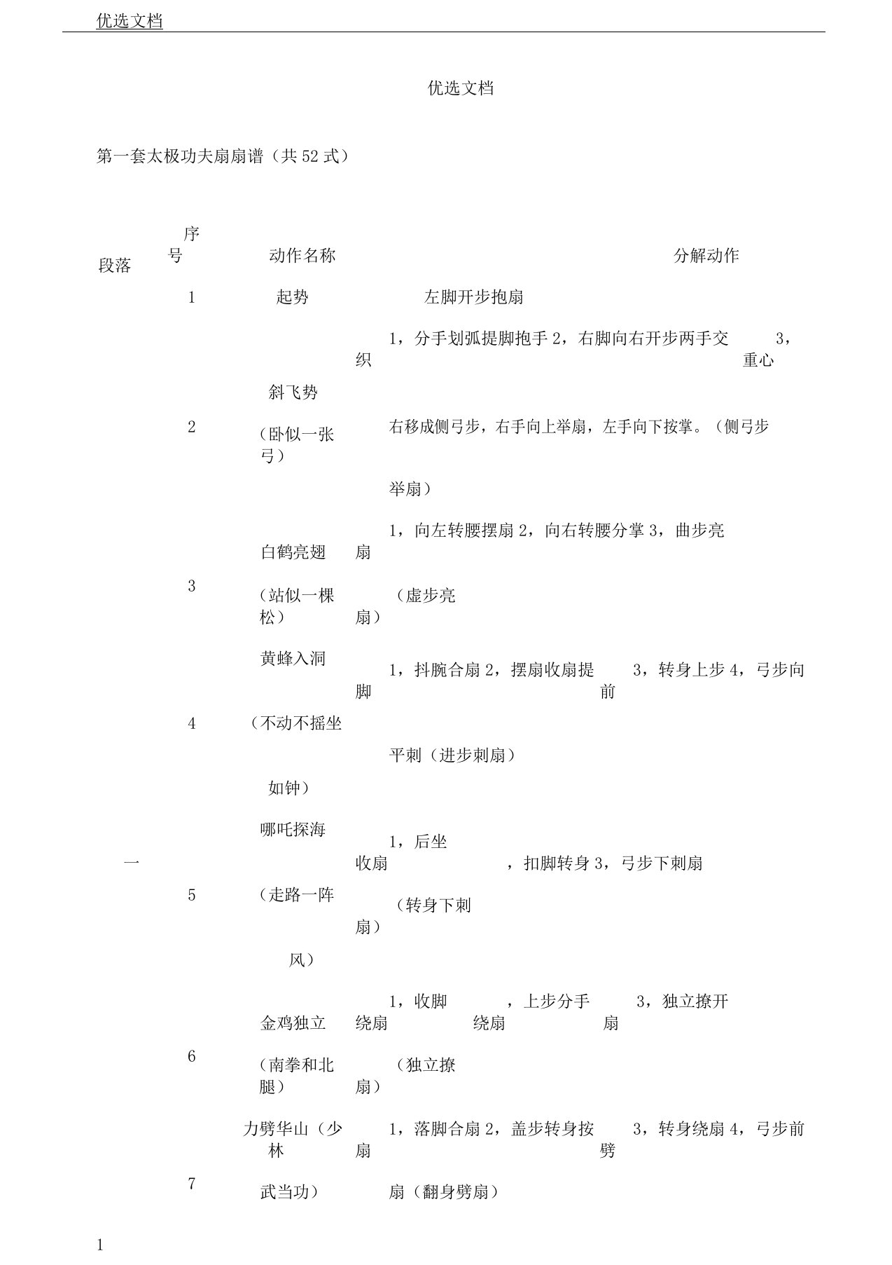 第一套太极功夫扇扇谱